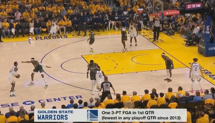 这是勇士你敢信？首节勇士仅出手1次三分球 2013年以来单节最低