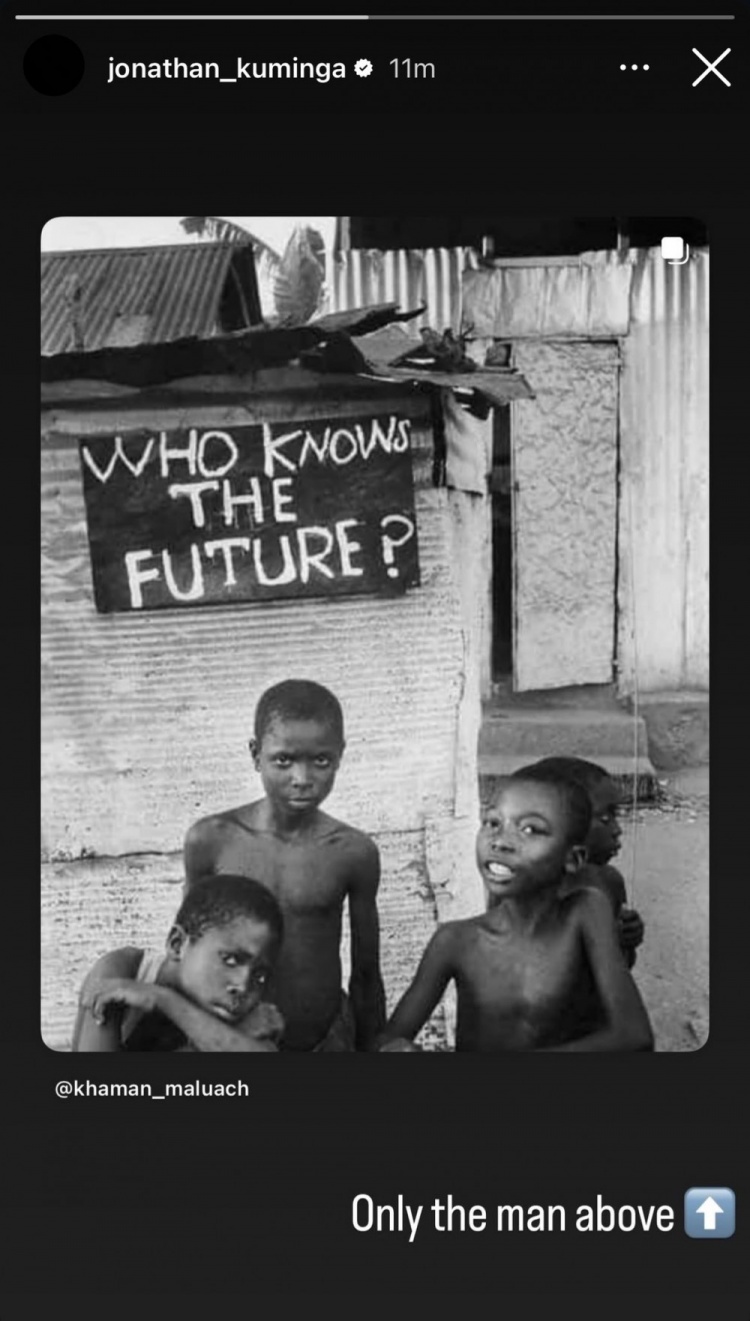 共勉！库明加转发太阳10号秀马卢阿奇动态：未来谁知道呢？