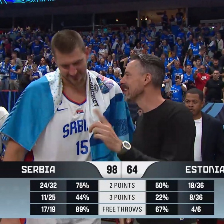 给球队头号球星捧场！掘金老板克伦克现场观看塞尔维亚欧锦赛首战